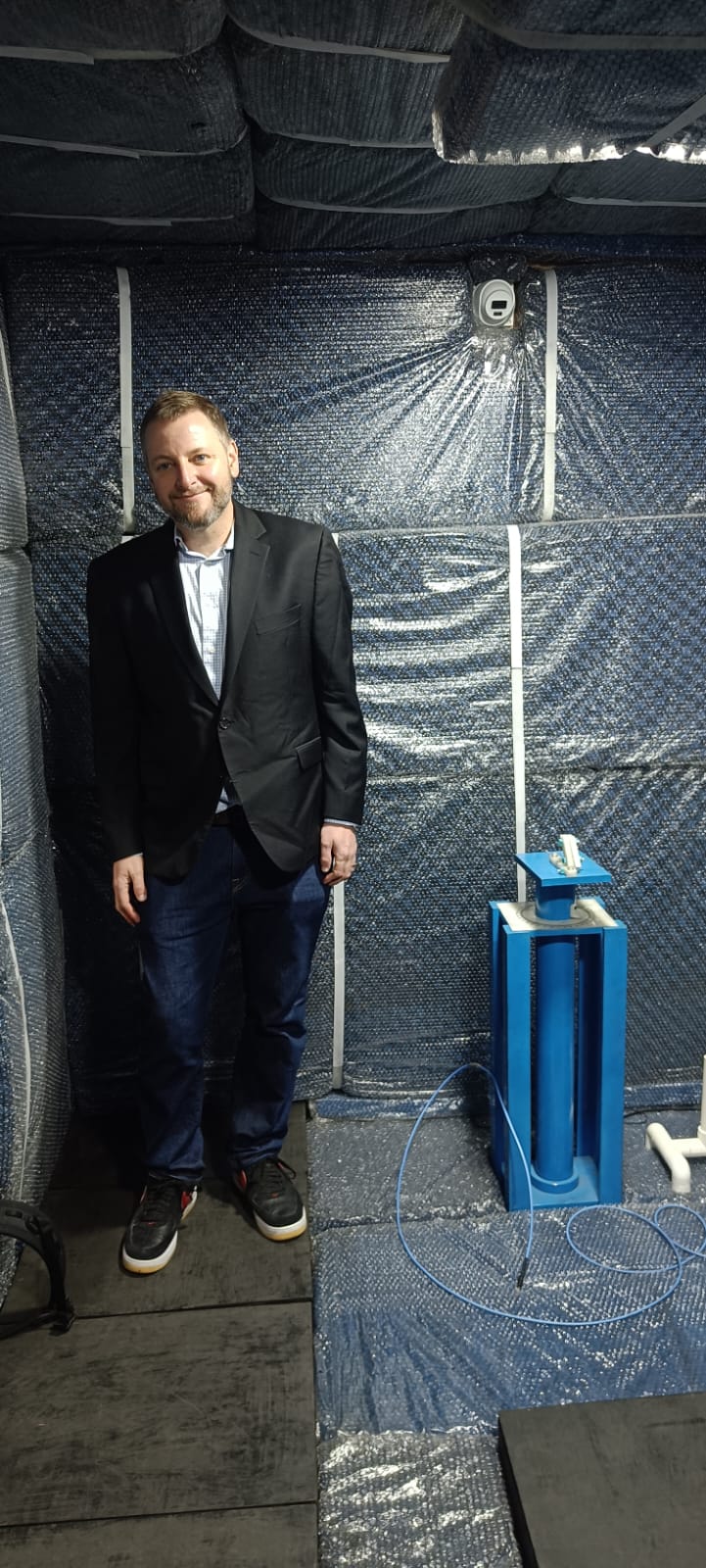 Inside the anechoic chamber